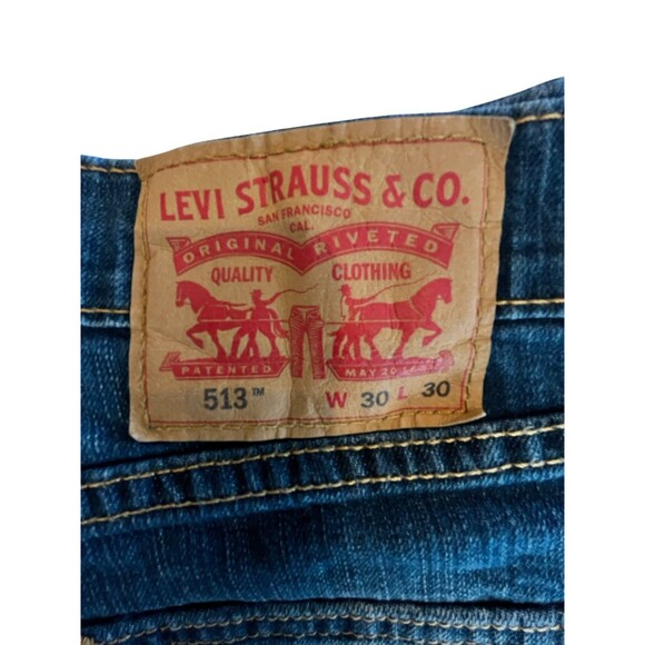 Levi Strauss 513 Jeans Slim Straight Men/Youth Slim Tag Size 30x30 - Picture 4 of 7